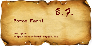 Boros Fanni névjegykártya