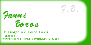 fanni boros business card